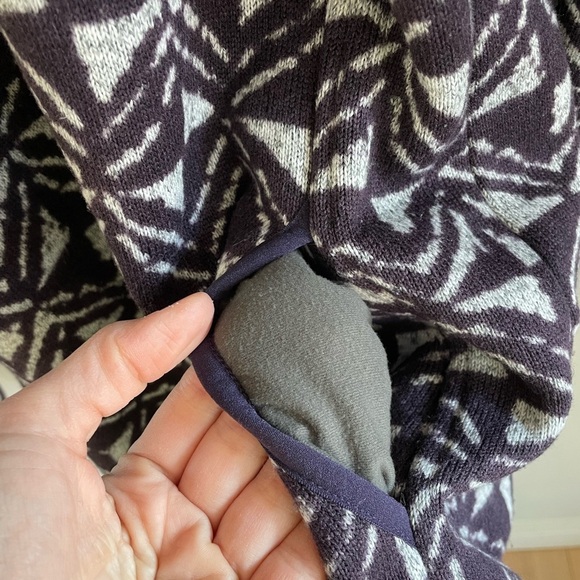 L.L. Bean Retro Geo Print Sweater Fleece Pullover - Dark Purple - Size Medium - Picture 10 of 12